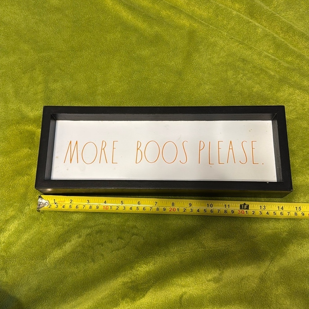 Rae Dunn Halloween MORE BOOS 👻 PLEASE Wood Sign 14x 5